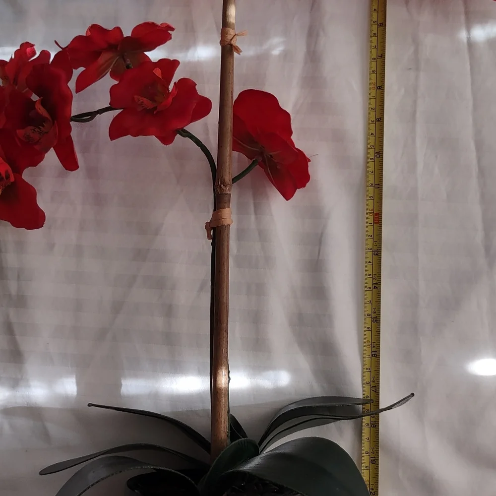 Artificial red/orange orchid🪷 arrangement